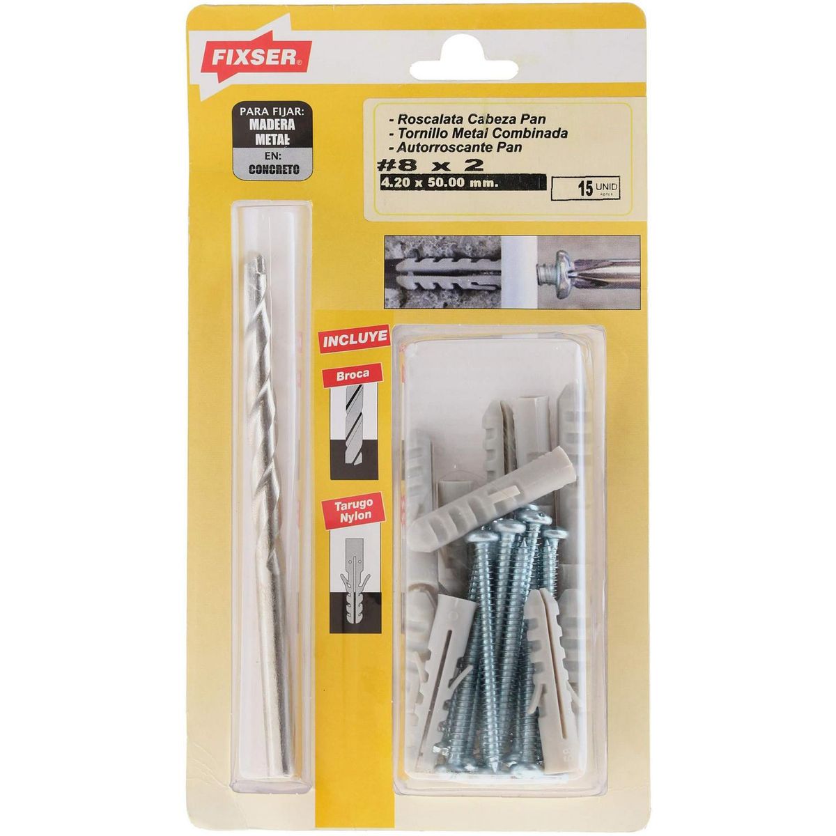 FIXSER - Tornillo Roscalata Metal 2 " 8 mm 15 unidad(es)
