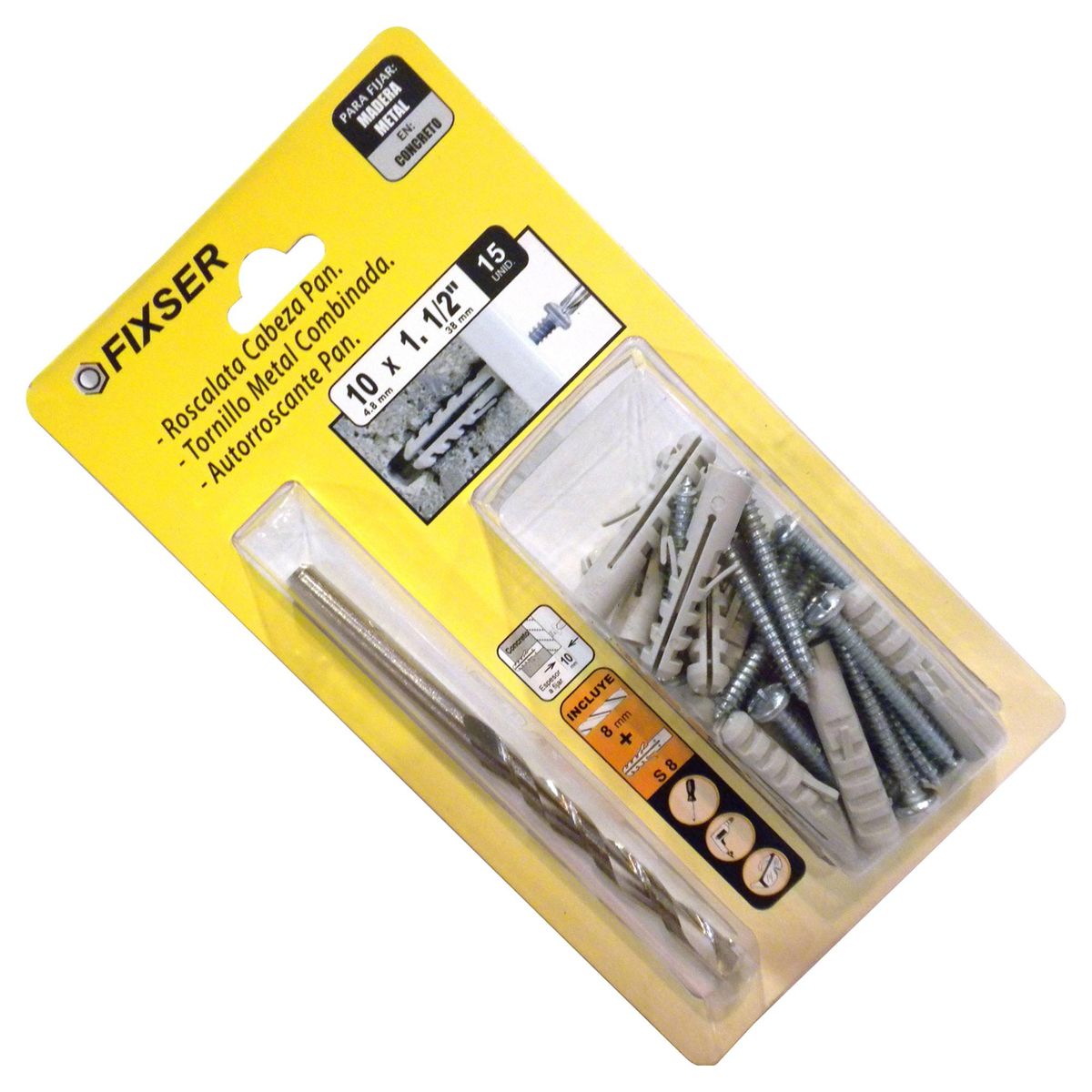 FIXSER - Tornillo Roscalata Metal 2 " 8 mm 15 unidad(es)