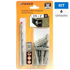 FIXSER - Tornillo Tirafondo Cabeza Phillips Metal 2-1/2 " 1/4 " 6 Unidades