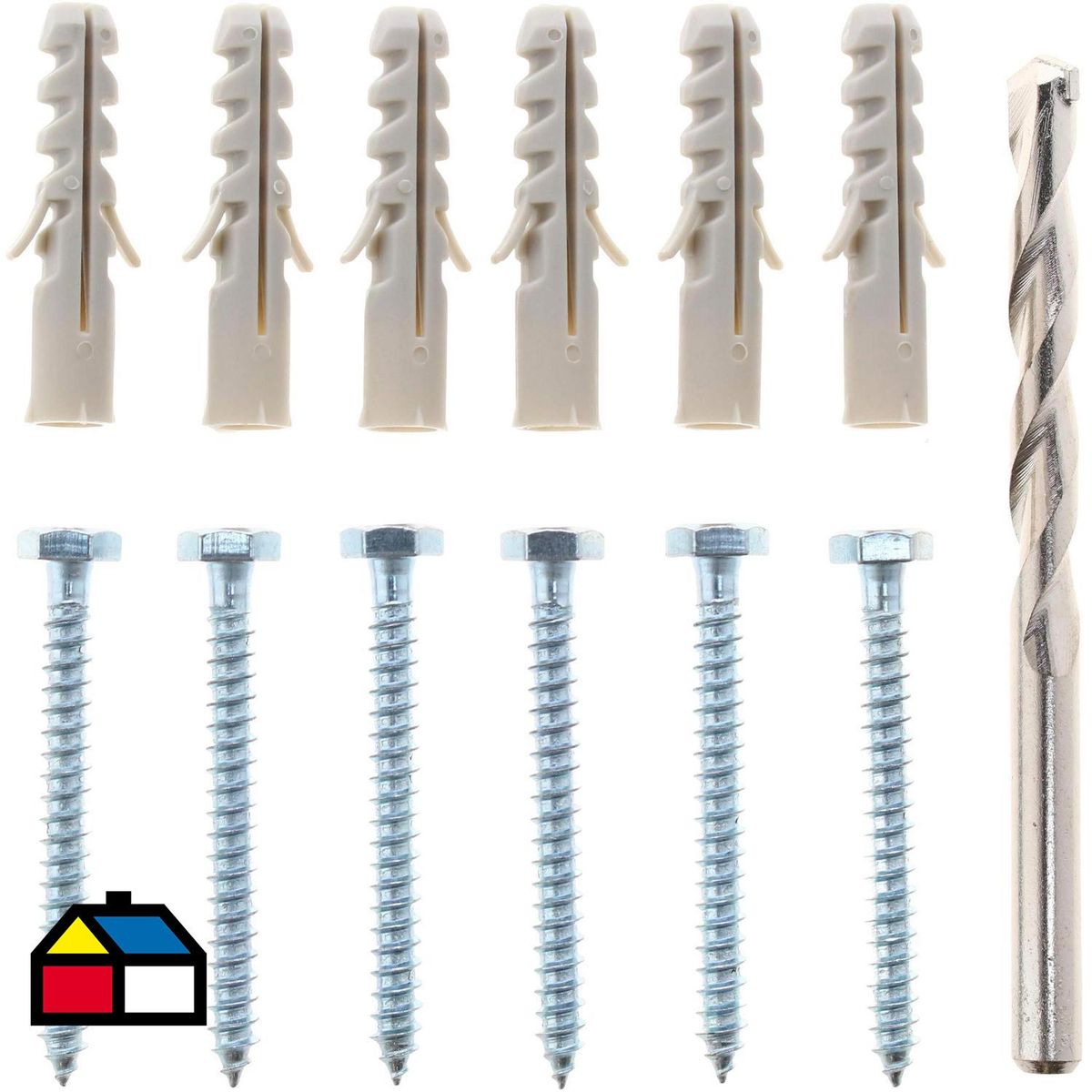 FIXSER - Tornillo Tirafondo Metal 3 " 1/4 " 6 unidad(es)