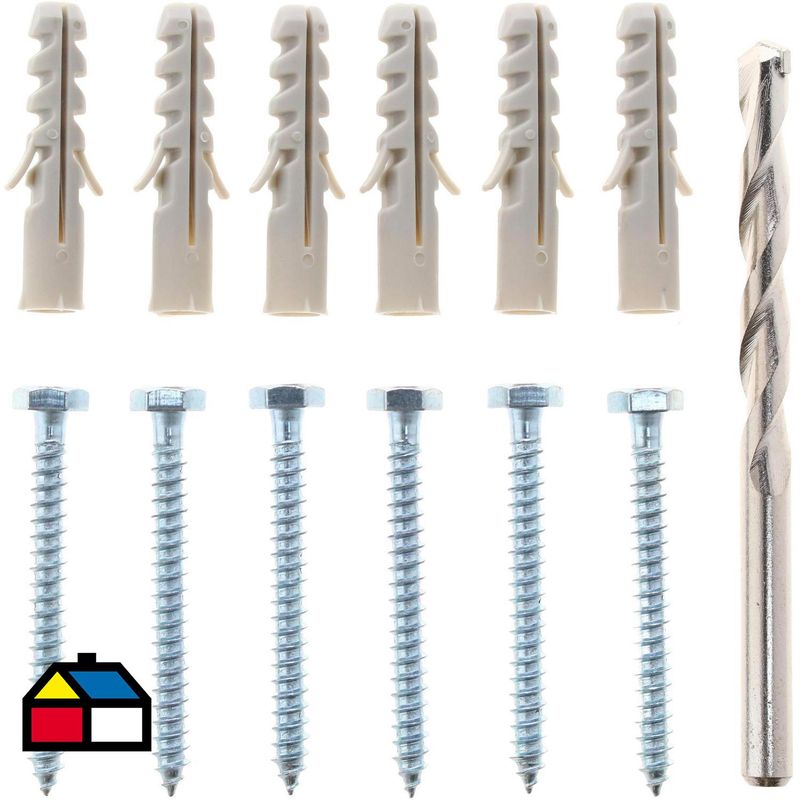 FIXSER - Tornillo Tirafondo Cabeza Phillips Metal 3 " 1/4 " 6 Unidades