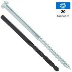 FIXSER - Tornillo Tirafondo Cabeza Phillips Madera 3-1/2 " 3/16 " 20 Unidades