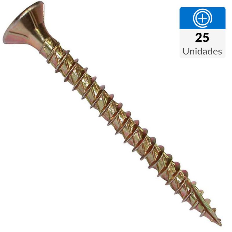 FIXSER - Set Tornillo Turbo/Tapas Madera Cabeza Phillips Madera 30 mm 3.5 mm 40 Unidades