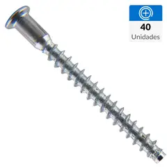 FIXSER - Kit de tornillos + tapas + punta + broca 3/16x1 1/2" 40 unidades