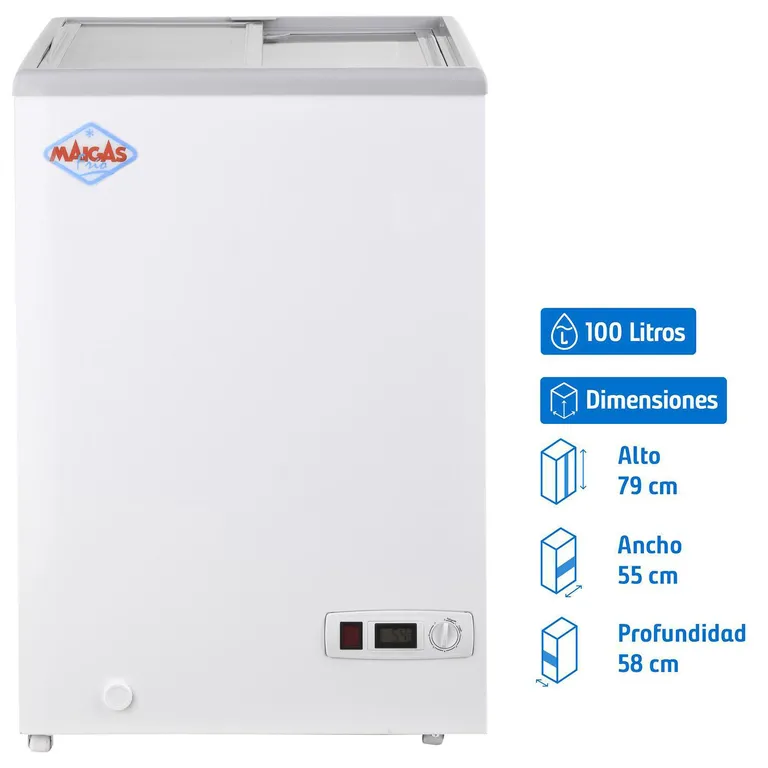 MAIGAS Congelador Industrial Horizontal 100 Litros Blanco SD-100