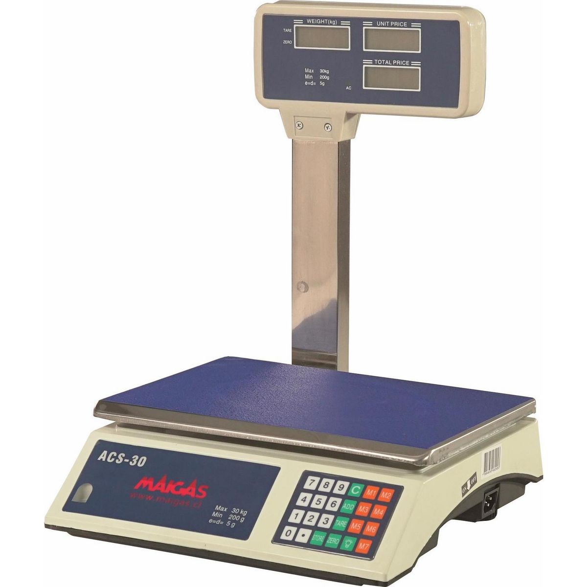 MAIGAS - Balanza electrónica 30 kg azul/blanco