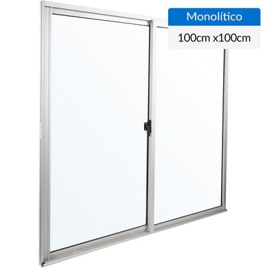 Ventana aluminio 100x100 cm monoltico mate corredera