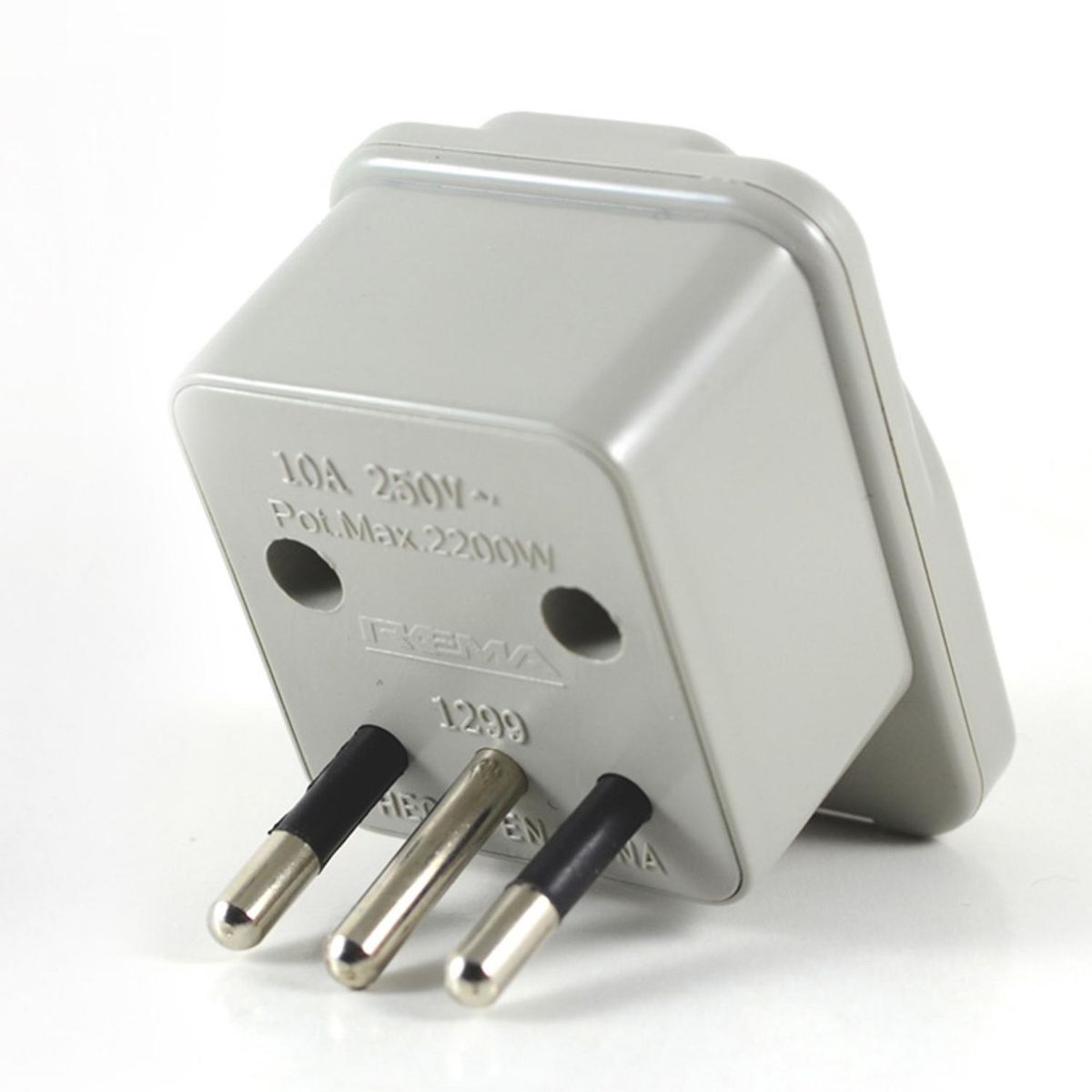REMA - Adaptador multinorma 2p+t 10 A gris