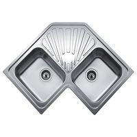 Lavaplatos Empotrado 2 Cubeta(s) 83x22x50 cm Acero inoxidable