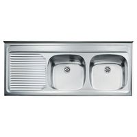 Lavaplatos Sobreponer 2 Cubeta(s) 120x15.5x50 cm Acero inoxidable