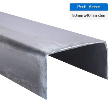Perfil Canal Acero 80x2 mm 6 m