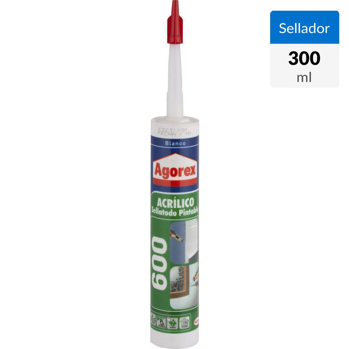 AGOREX - Sellador Agorex Blanco 300 ml Pintable para Marcos y Ventanas