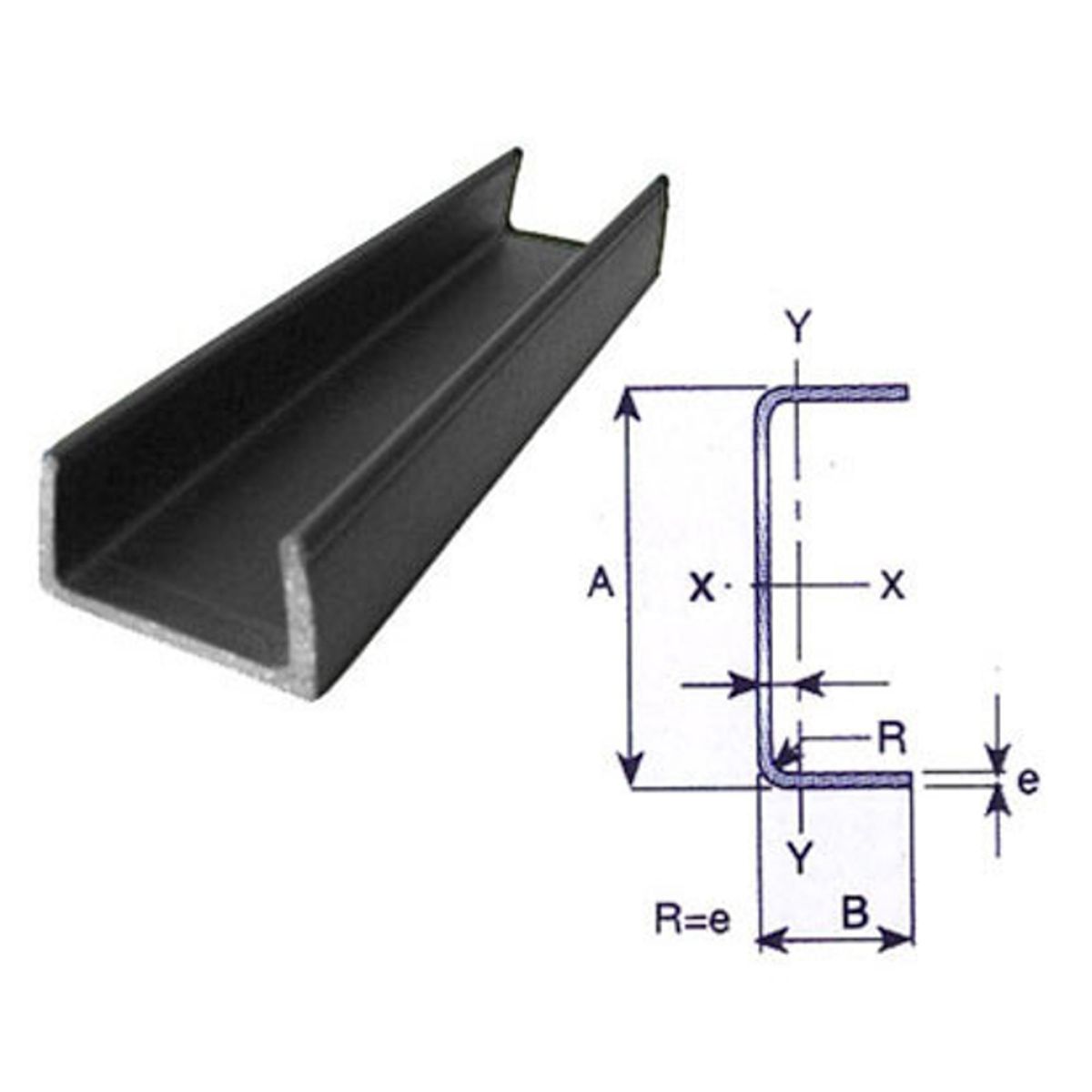 GENERICO - Perfil Canal Acero 150x50x4mm 6 m