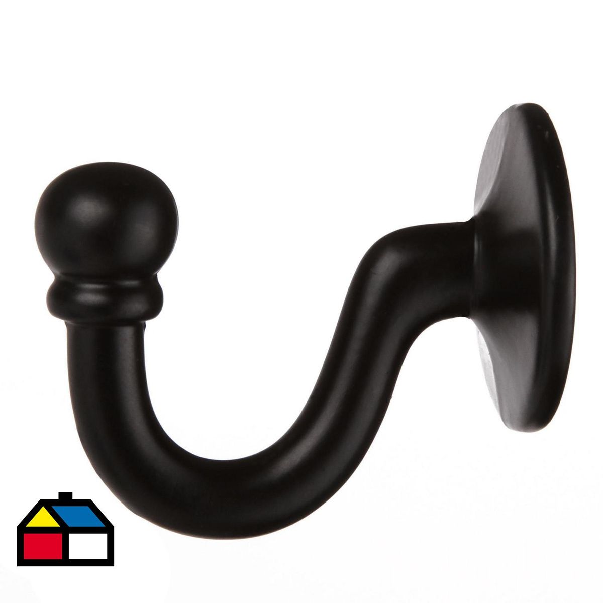 DECOROD - Set De Ganchos Para Barra De Cortina 2 Unidades Negro