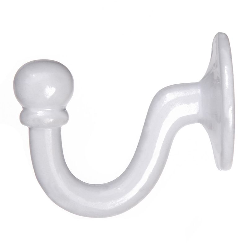 DECOROD - Set de ganchos para barra de cortina 2 unidades blanco
