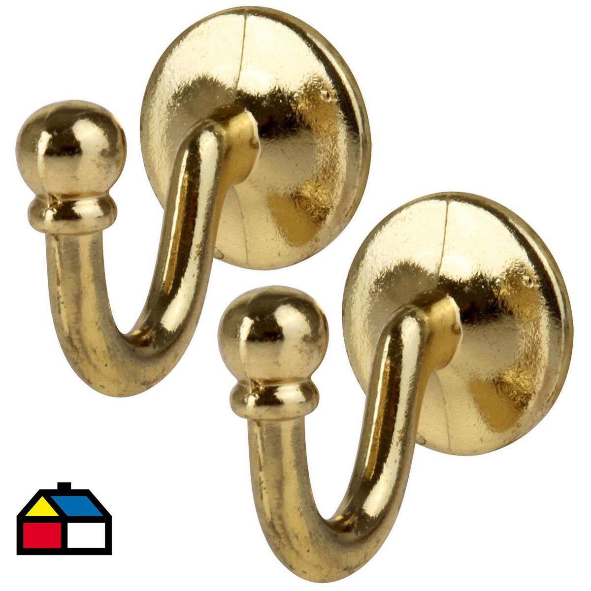 DECOROD - Set De Ganchos Para Barra De Cortina 2 Unidades Bronce