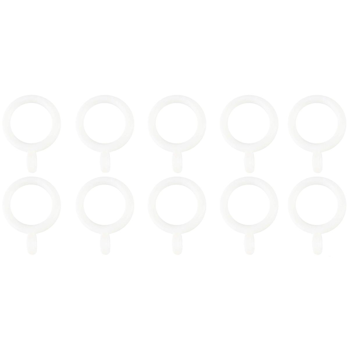 DECOROD - Set de argollas para cortina 10 unidades blanco