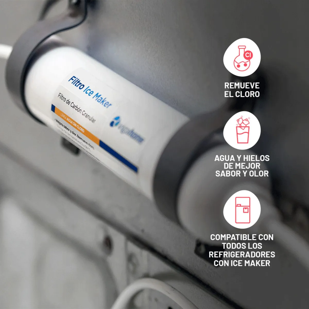 VIGAHOME - Filtro purificador de agua refrigerador y hielera ice maker