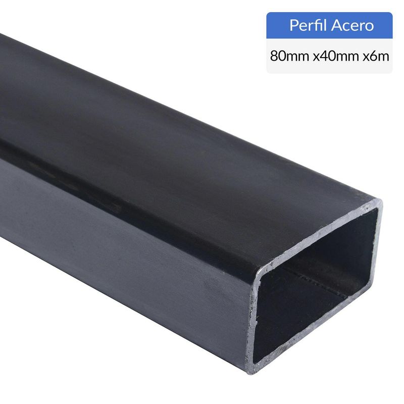 GENERICO - Perfil Rectangular Acero 80x40x3 mm 6 m