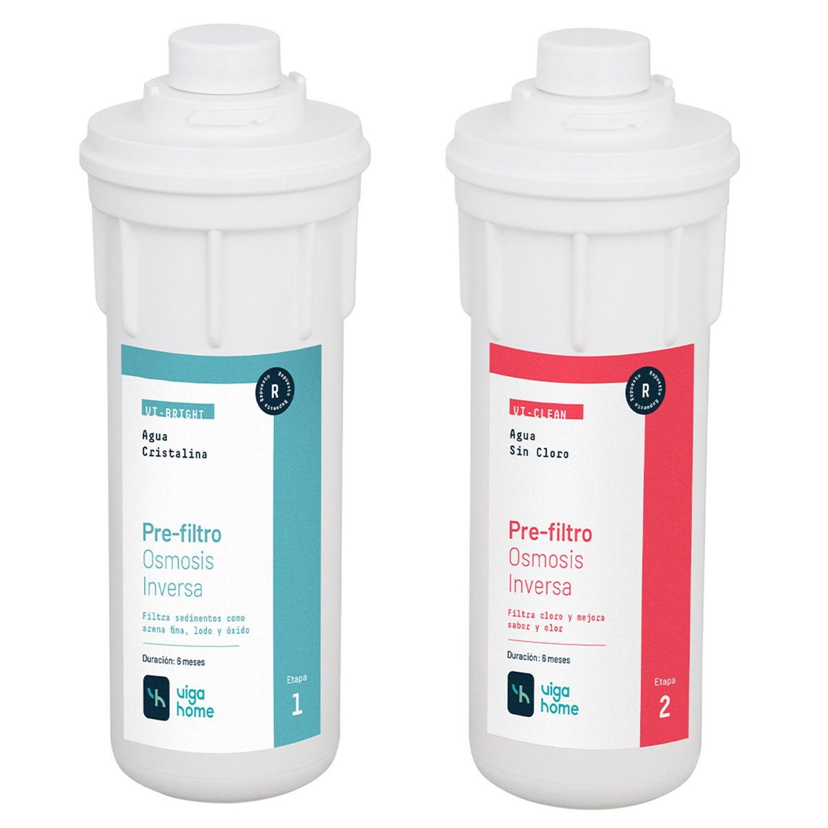 VIGAHOME - 2 pre filtros de pp 5 micras y carbon