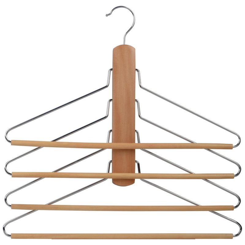 JUST HOME COLLECTION - Colgador para Ahorro de Espacio Madera Natural