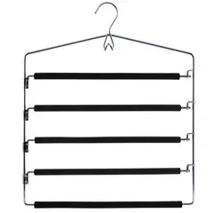 JUST HOME COLLECTION - Colgador de Ropa con 5 Barras Metal Negro