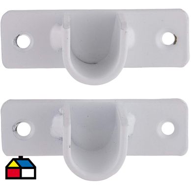 Set de soportes para barra de cortina 19 mm 2 unidades blanco