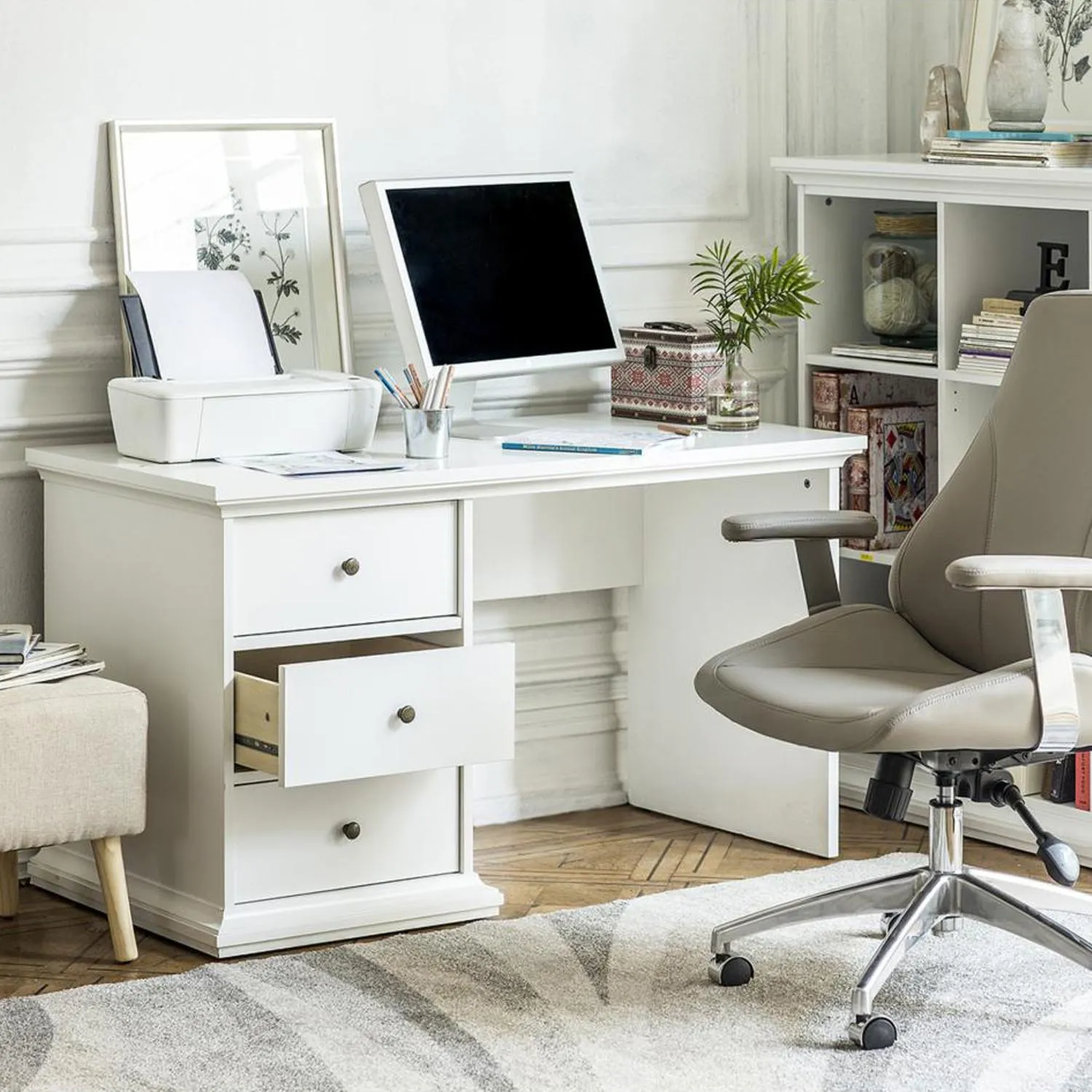 TVILUM Escritorio París Blanco 130x74x62 cm | falabella.com