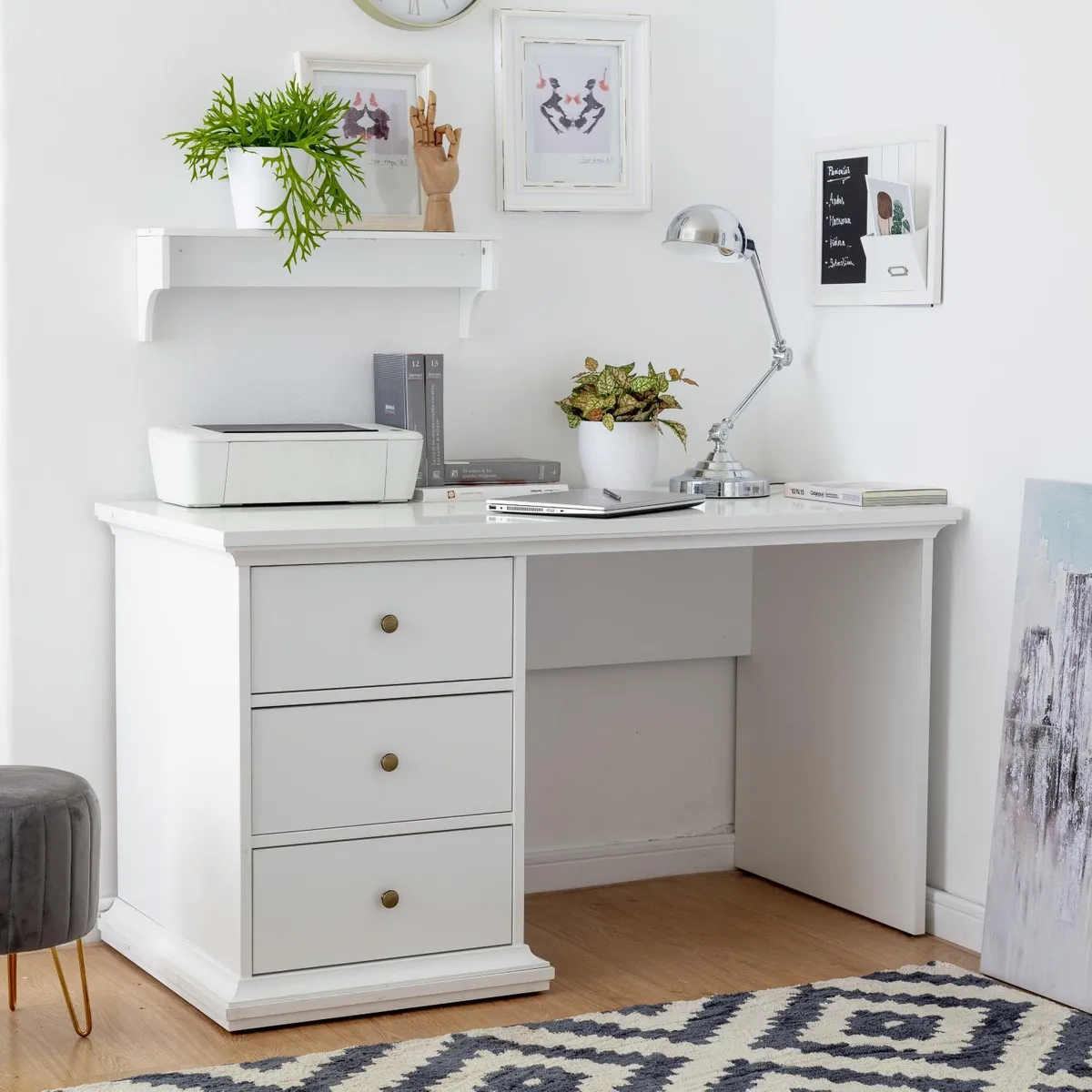 TVILUM - Escritorio París Blanco 130x74x62 cm