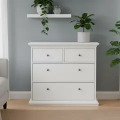 TVILUM - Cómoda 4 Cajón(es) Paris 96x87x49 cm Blanco