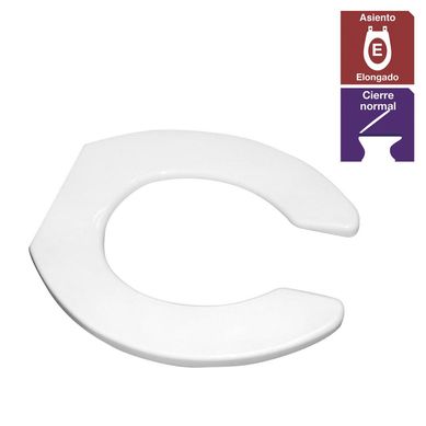 Asiento WC elongado polipropileno blanco