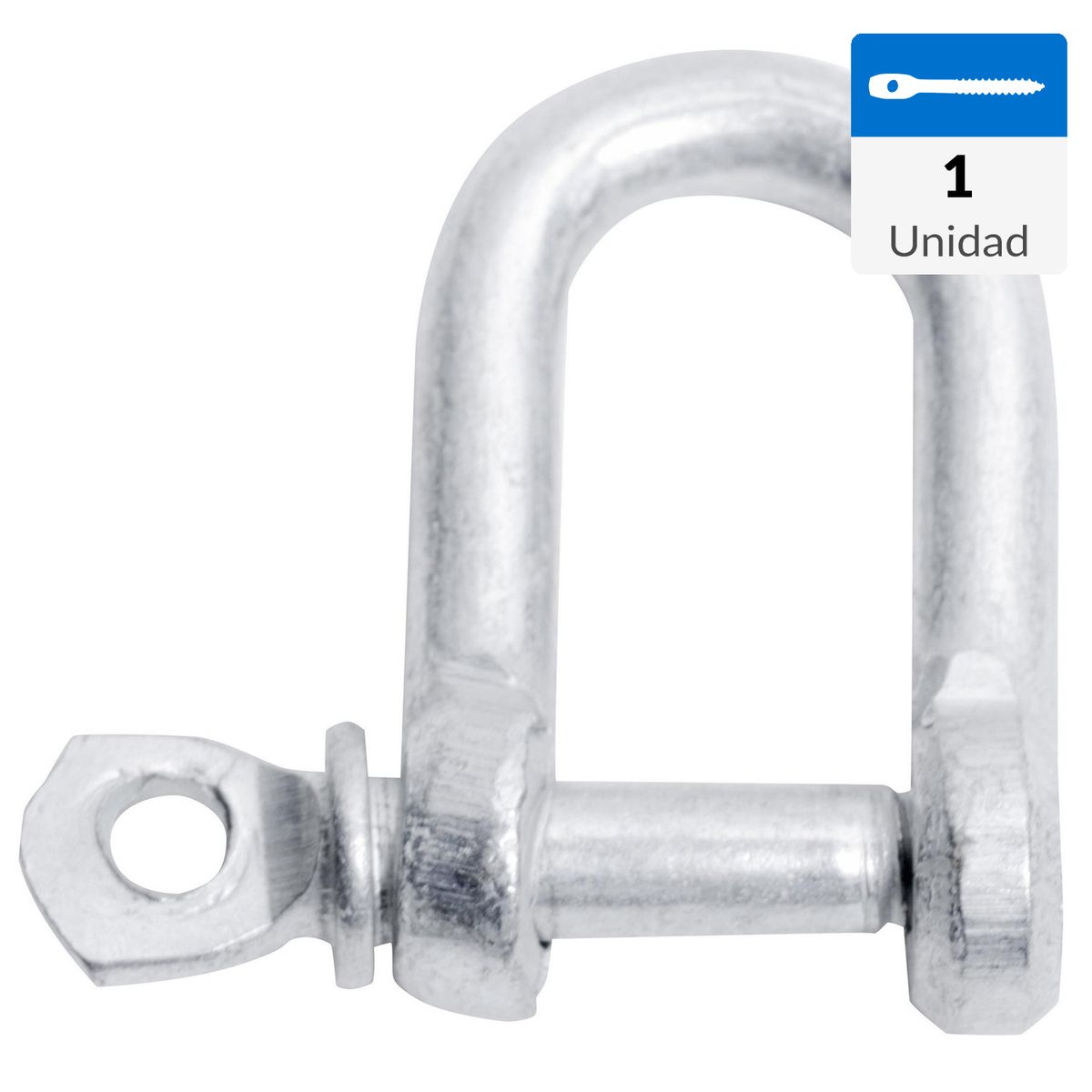 FIXSER - Grillete recto 3/16" plateado