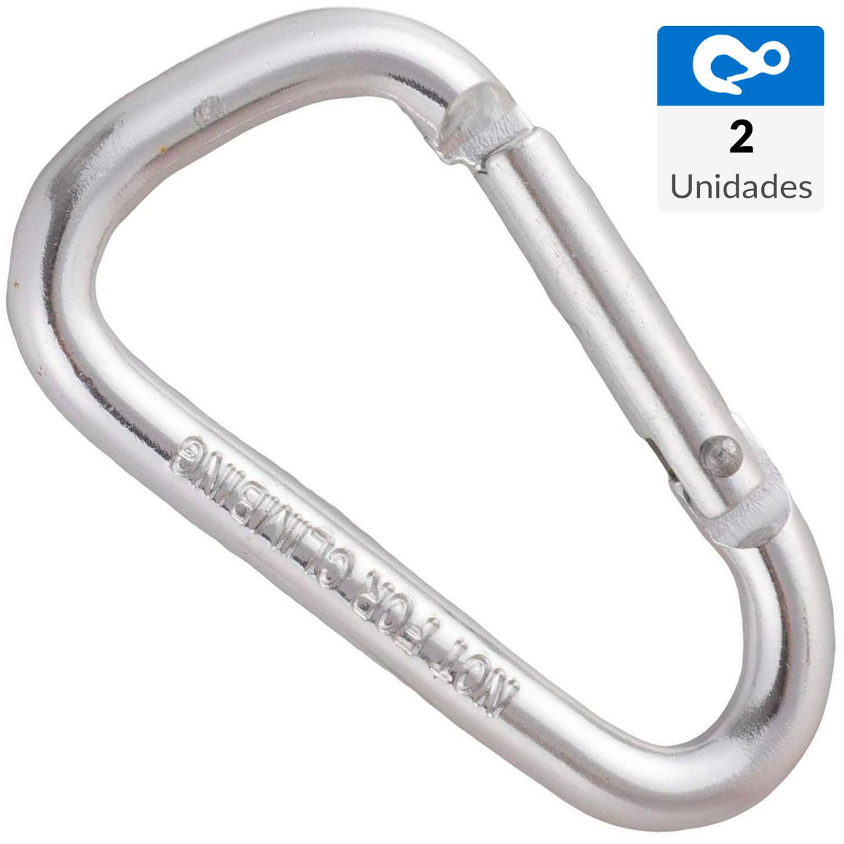 FIXSER - Mosquetón aluminio plateado 5 x 50mm 2 unidades