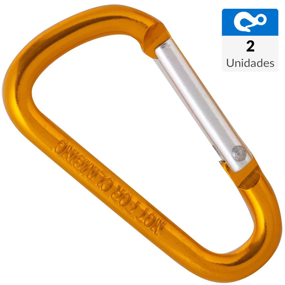 FIXSER - Mosquetón aluminio amarillo 5 x 50mm 2 unidades