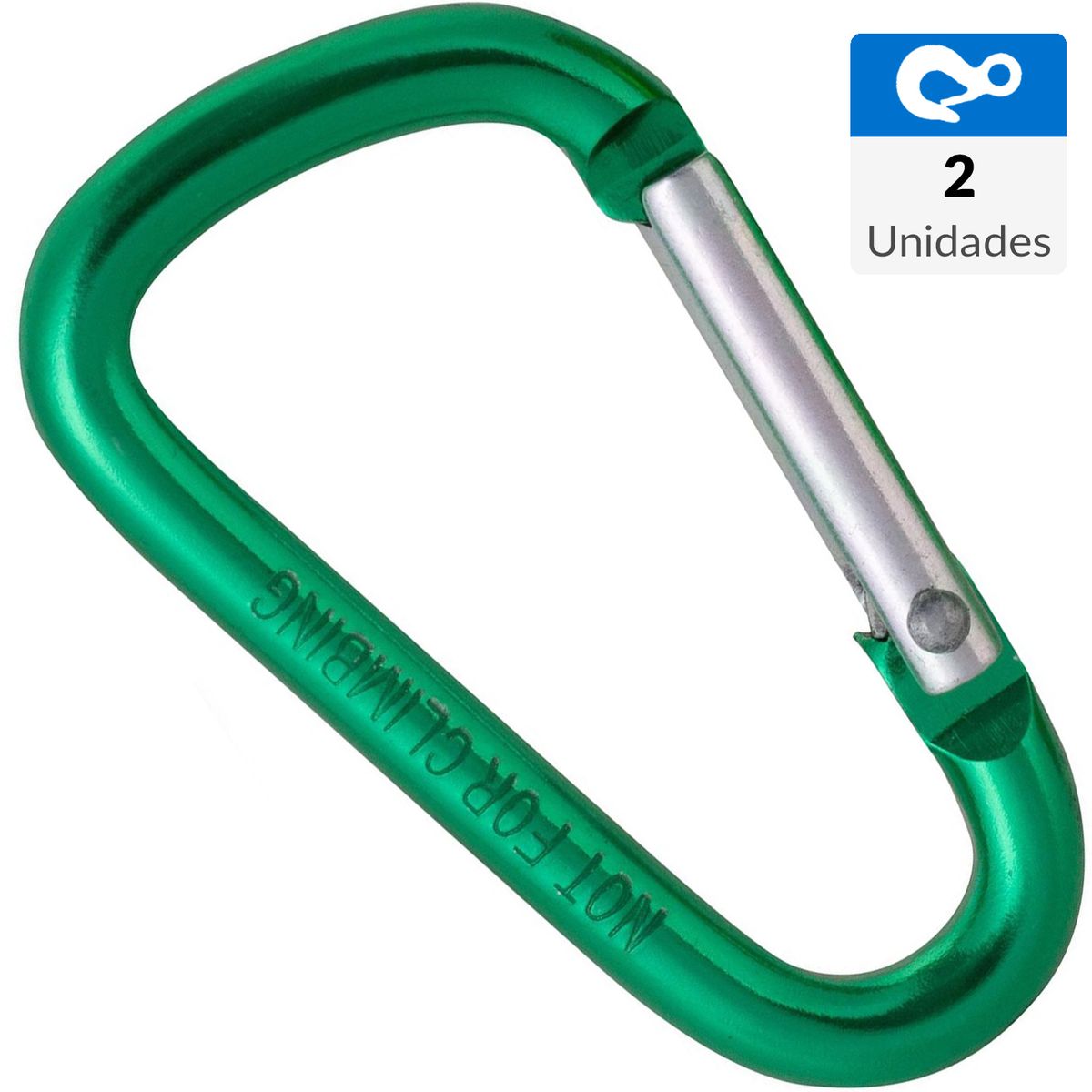 FIXSER - Mosquetón aluminio verde 5 x 50mm 2 unidades