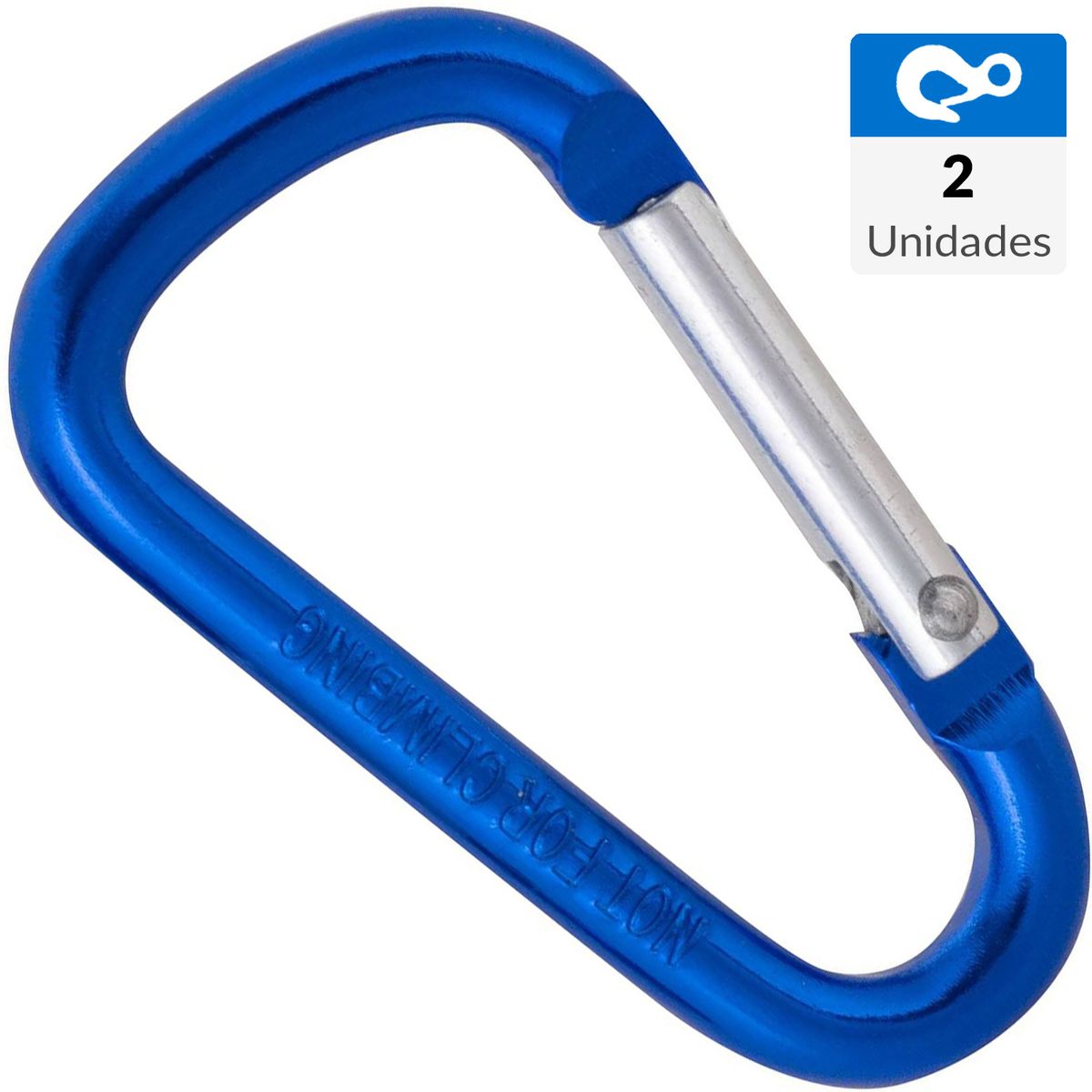 FIXSER - Mosquetón aluminio azúl 5 x 50mm 2 unidades