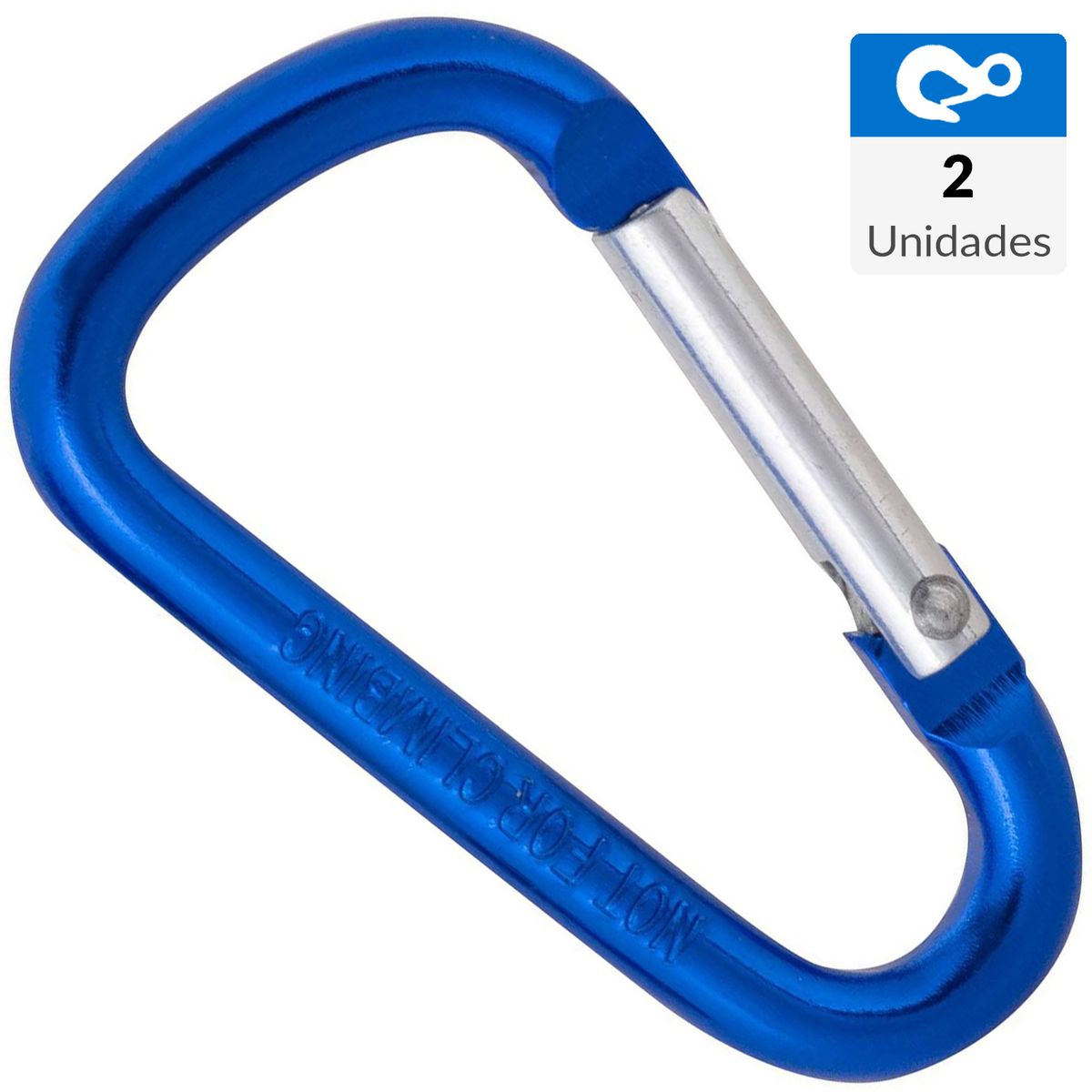 FIXSER - Mosquetón aluminio azúl 6 x 60mm 2 unidades