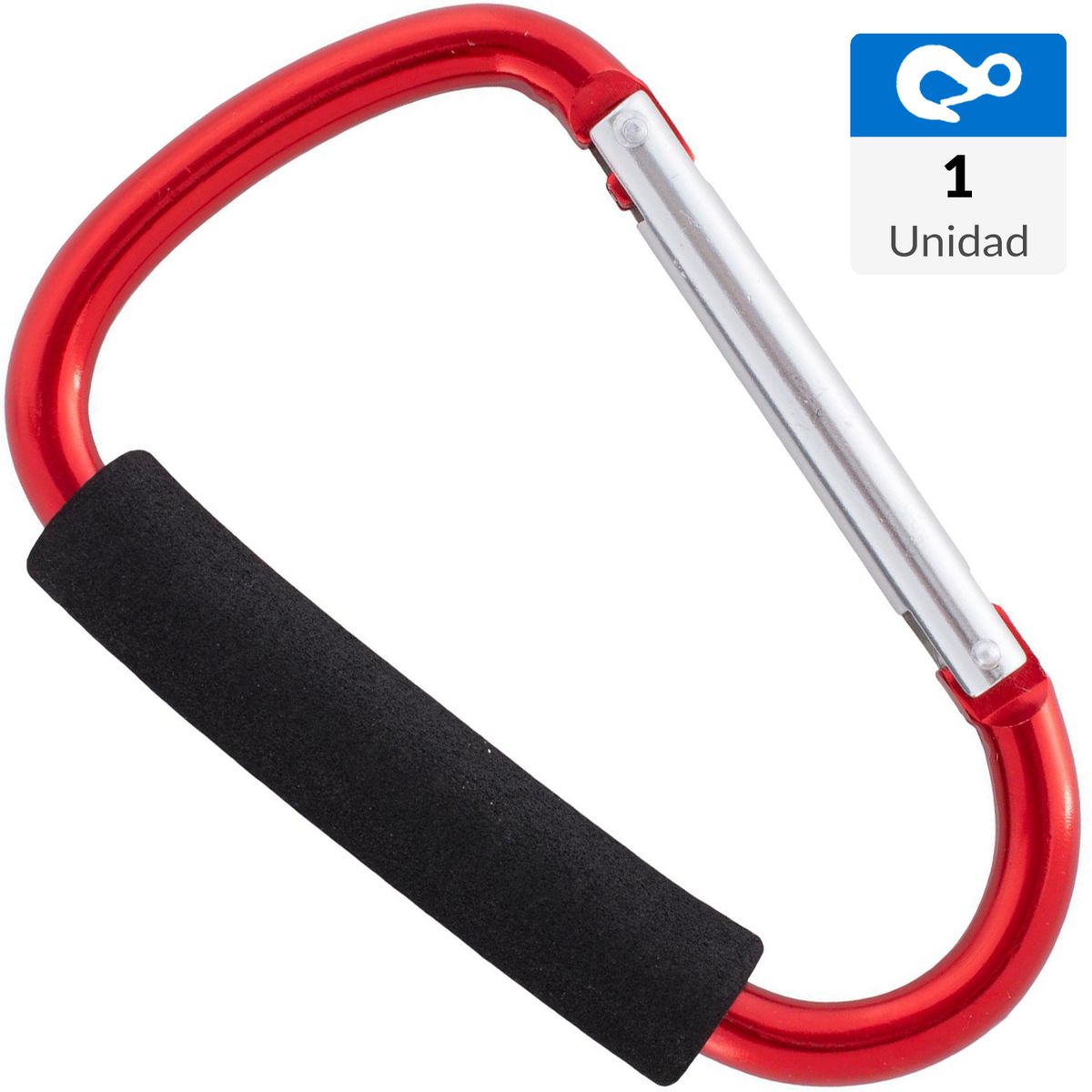 FIXSER - Mosquetón aluminio rojo 12 x 160mm 1 unidad