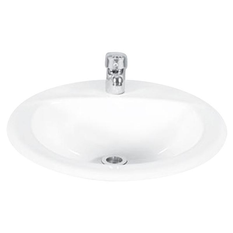 FANALOZA - Lavamanos Forma Redonda Loza 48x21.2x48 cm Blanco