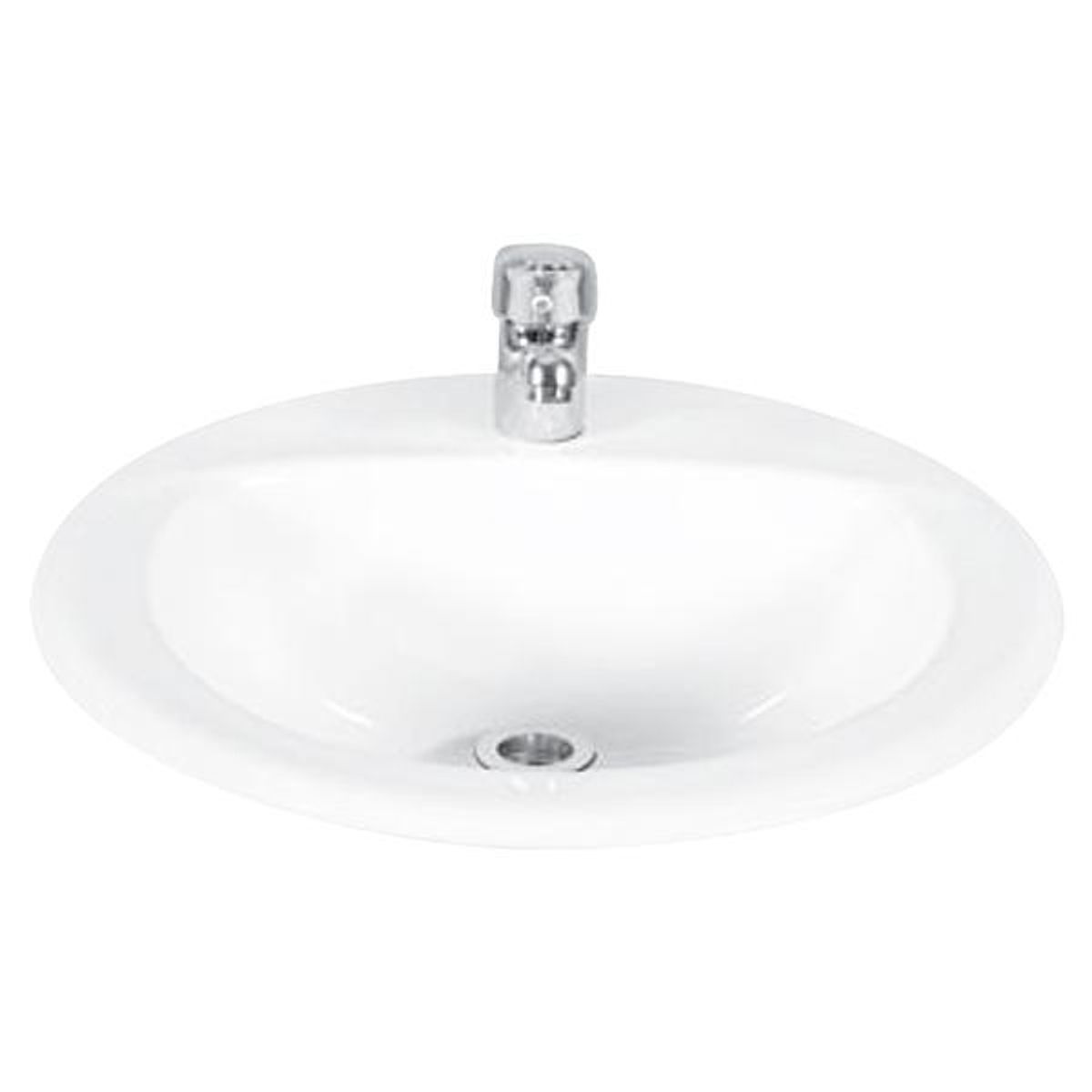 FANALOZA - Lavamanos Forma Redonda Loza 48x21.2x48 cm Blanco