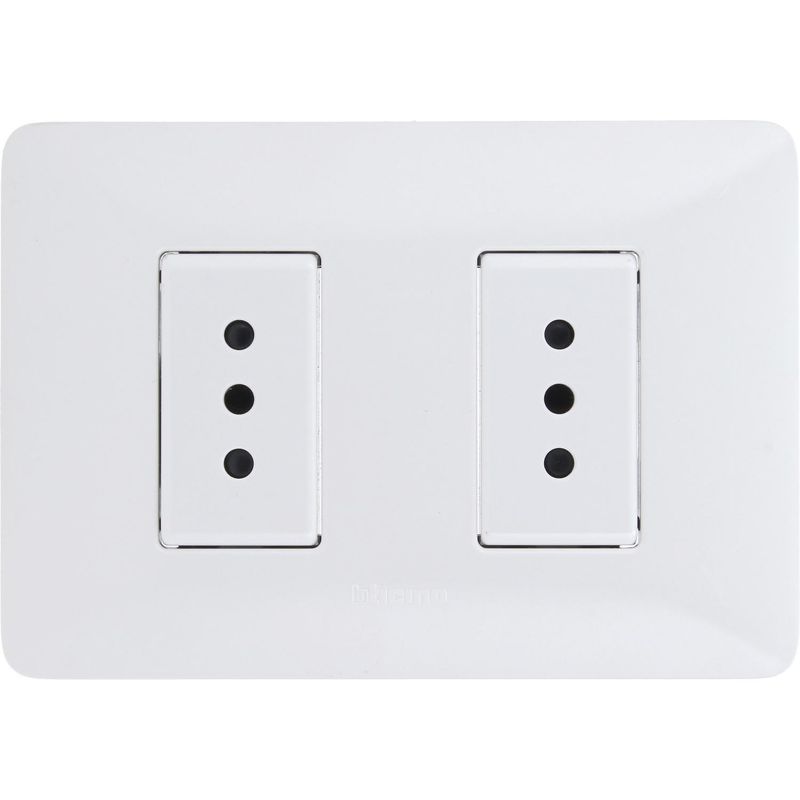 BTICINO - Tomacorriente Doble Armado 10A Blanco