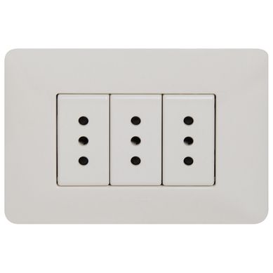 Tomacorriente Triple Armado 10A Blanco