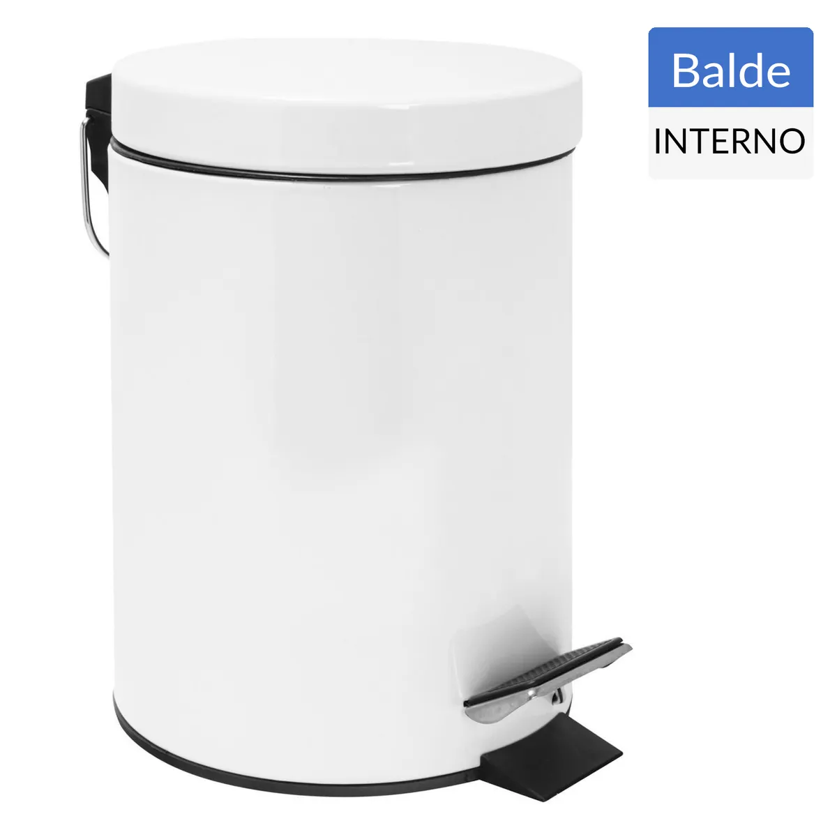 JUST HOME COLLECTION - Basurero 3 Litros Metal Blanco