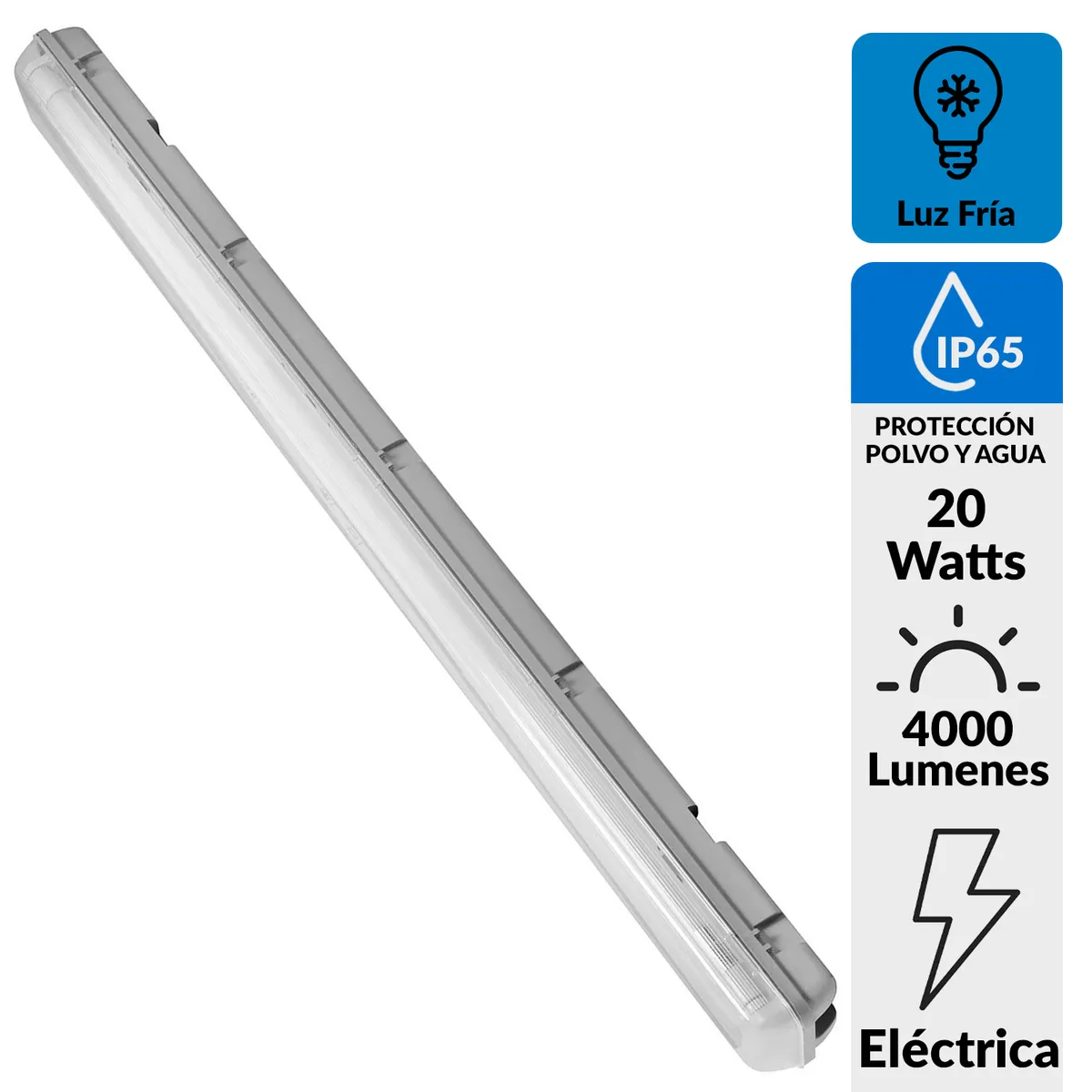 HALUX - Equipo estanco LED 16 W con tubos