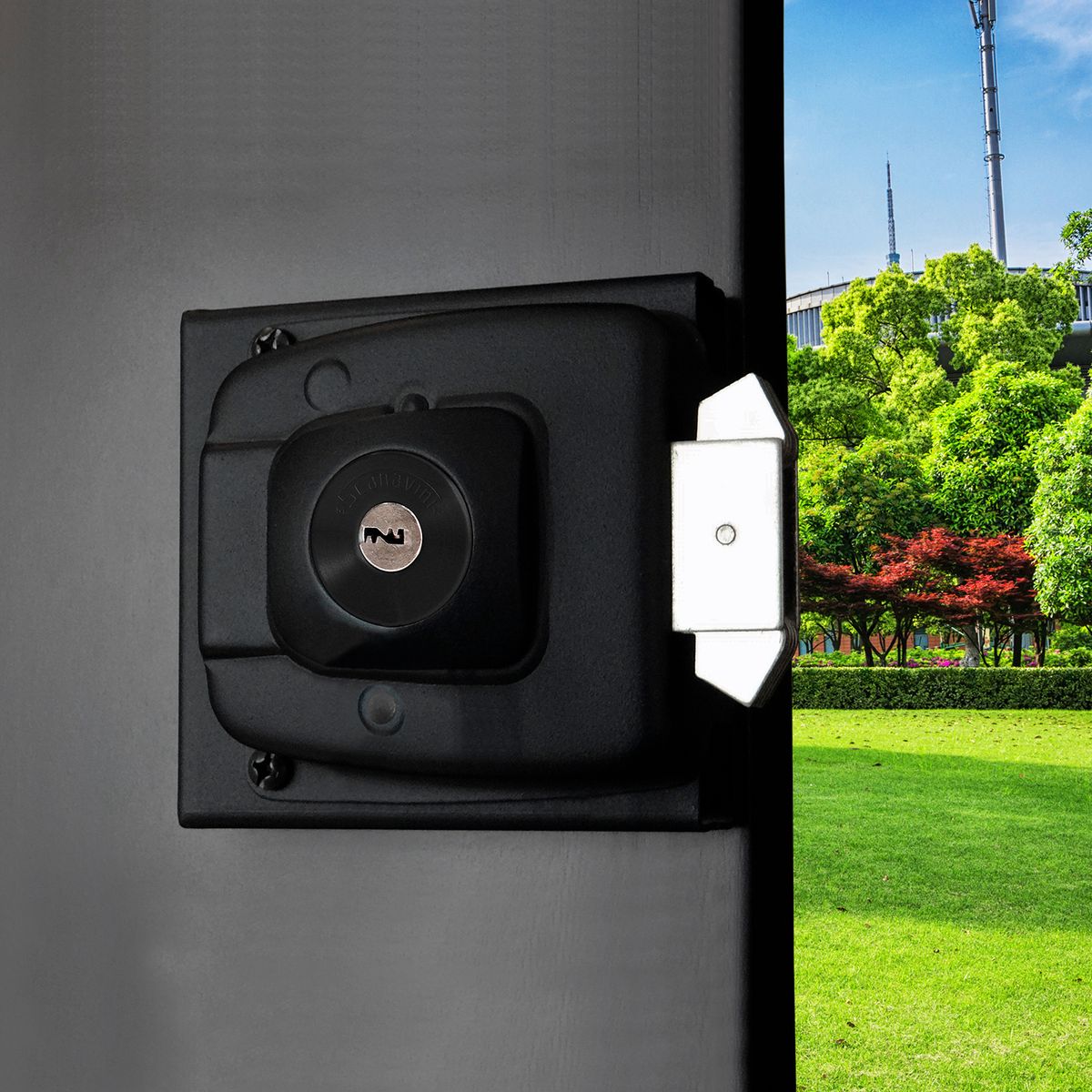 SCANAVINI - Cerradura de sobreponer 2090 para acceso con llaves y caja negro