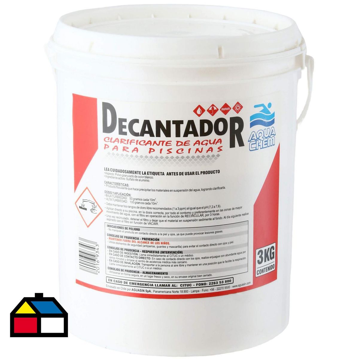 AQUACHEM - Decantador para Piscina Granulado 3 kg Tineta