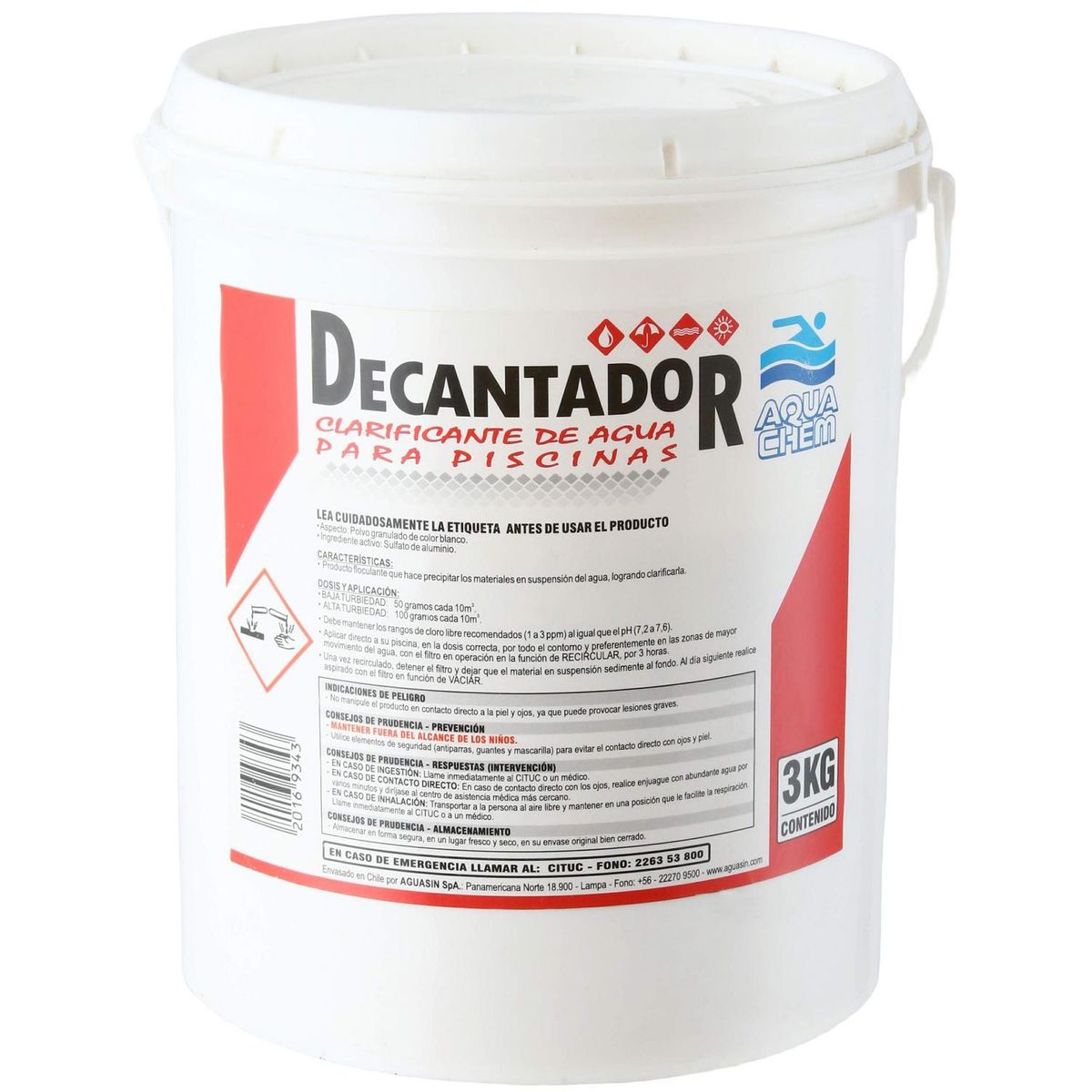 AQUACHEM - Decantador para Piscina Granulado 3 kg Tineta