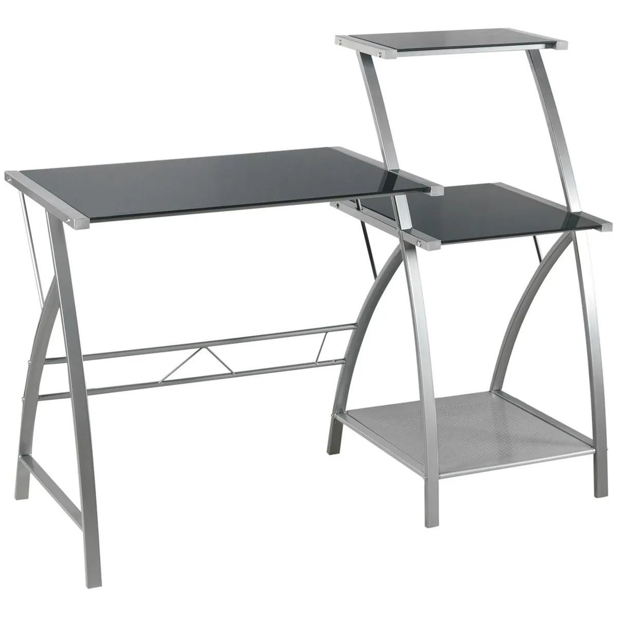 JUST HOME COLLECTION - Estación de trabajo vidrio con repisa 123X52X101 cm