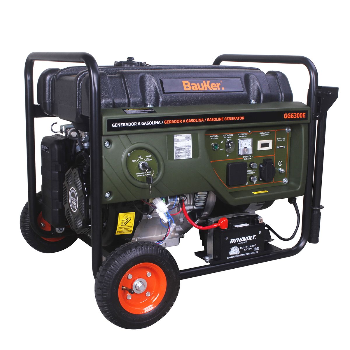 Generador Eléctrico a Gasolina Partida Eléctrica 6000 W 25 l, marca BAUKER - Foto Principal