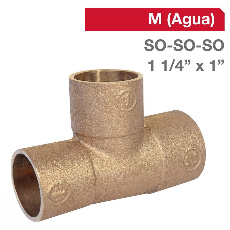 NIBSA - Tee Bronce SO/SO/SO 1 1/4" x 1"   1u